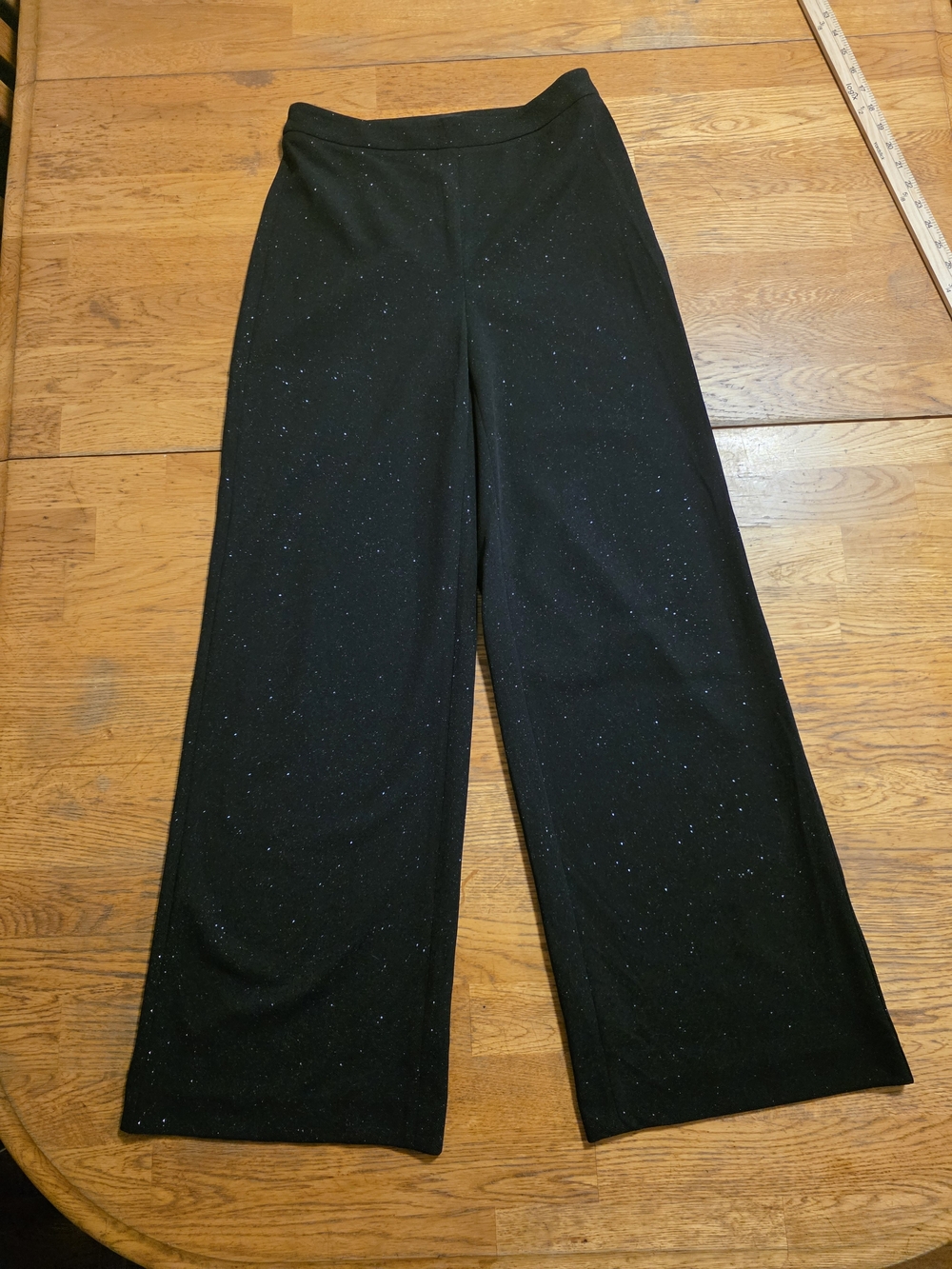 Talbots Sparkly Glitter Wide Leg Black Dress Pants